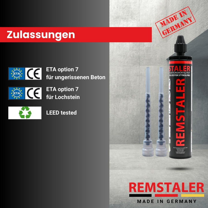 36x Remstaler VERBUNDMÖRTEL 300ml | -HÖCHSTE QUALITÄT- made in GERMANY | Injektionsmörtel | Montagem
