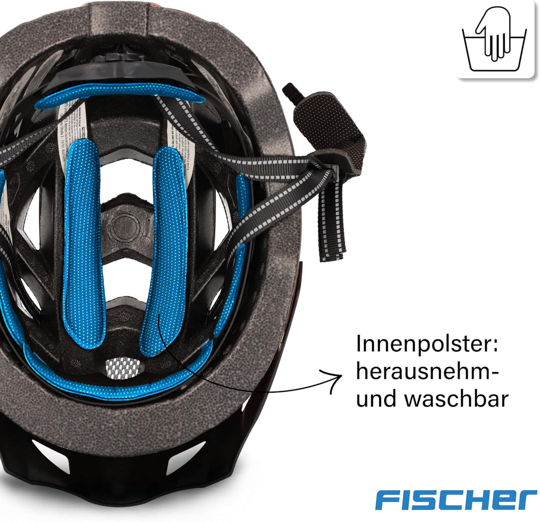 FISCHER Erwachsene Fahrradhelm Urban Plus Chicago Radhelm, Cityhelm mit integriertem LED-Rücklicht,