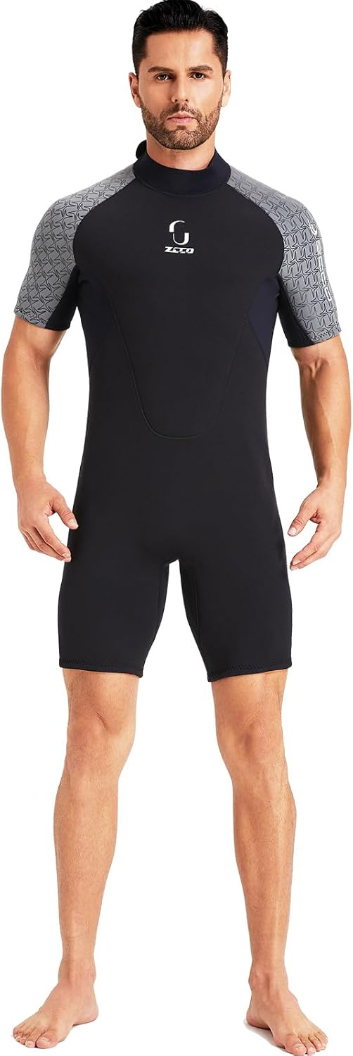 Neoprenanzug Damen Rückenreissverschluss Kurzer Neoprenanzug Herren 3mm Neopren Kurzarm Neoprenanzug