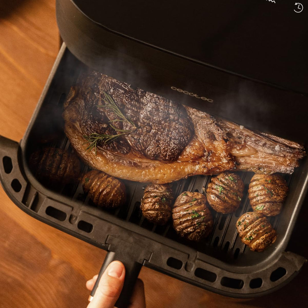 Cecotec Heissluftfritteuse ohne Öl - 6,5L - Grill - Doppelwiderstand - Integrierter Smoker - Air Fry
