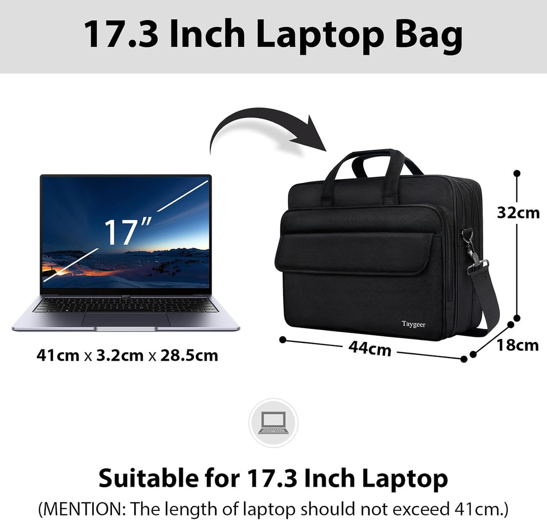 Taygeer Laptoptasche 17 Zoll Business Aktentasche Herren Gross Laptop Notebook Tasche Wasserdicht No