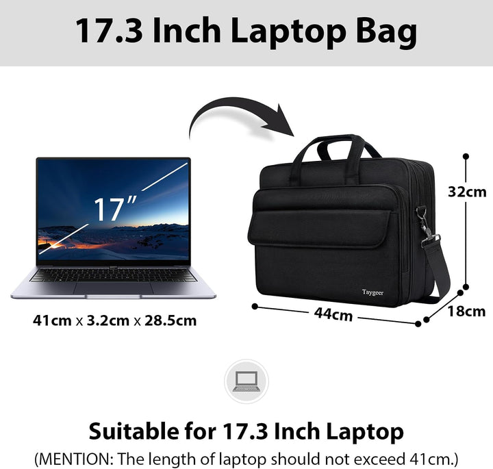 Taygeer Laptoptasche 17 Zoll Business Aktentasche Herren Gross Laptop Notebook Tasche Wasserdicht No