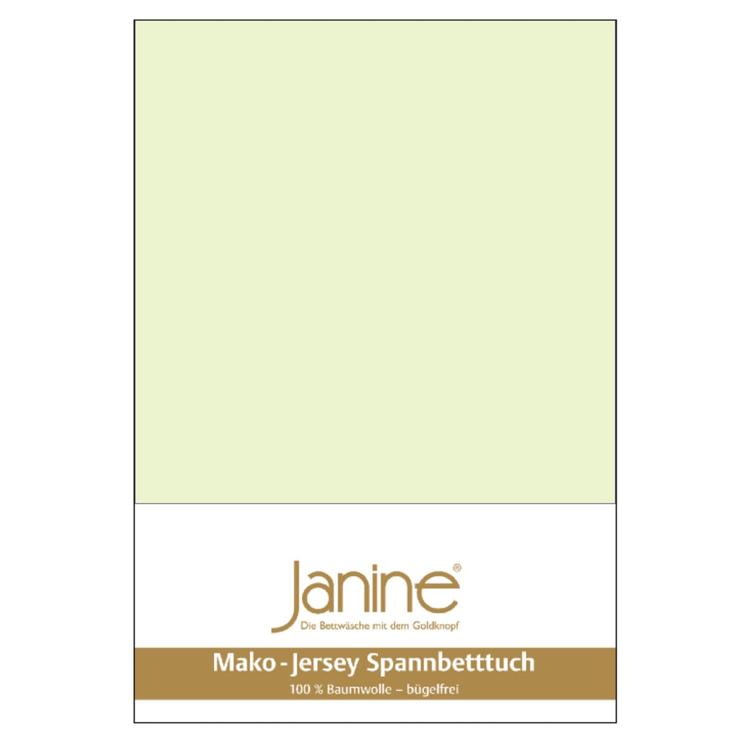 Janine Spannbetttuch 5007 Mako Jersey 180/200 bis 200/200 cm Limone Fb. 06 180/200 cm - 200/200 cm L