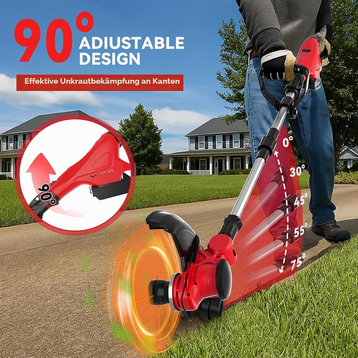 Akku Strimmer kompatibel mit Milwaukee 18V Akku, 3-in-1 Falt-Kombi mit bürstenlosem Motor 30cm Schni