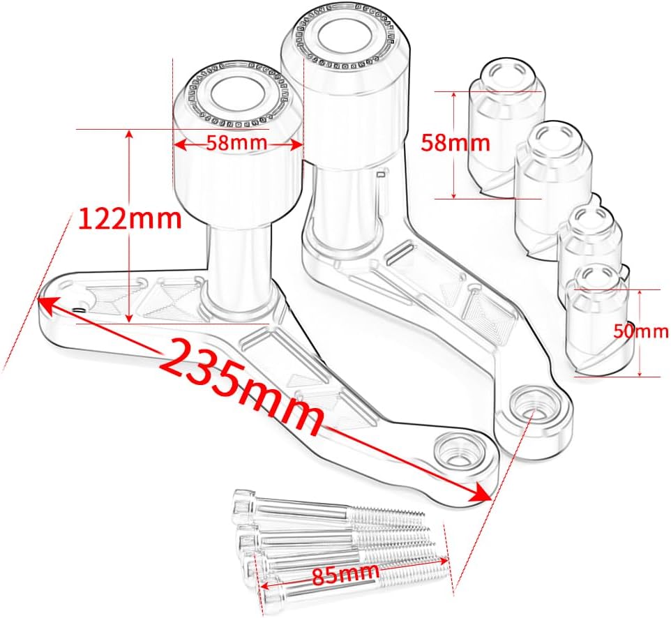 Modeer Motorrad Sturzpads Kompatibel mit K.T.M 1290 Super Duke R/RR 2020 2021 2022 2023 Rahmen Slide