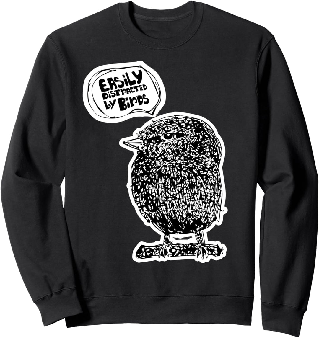 Leicht von Vögeln abgelenkt - Vogelbeobachtung zum Spass im Sweatshirt
