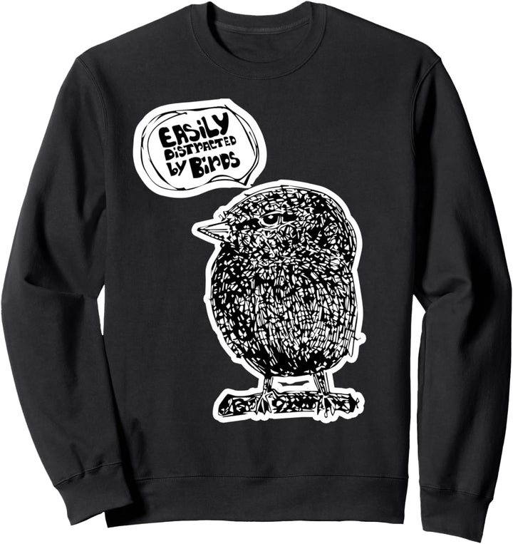 Leicht von Vögeln abgelenkt - Vogelbeobachtung zum Spass im Sweatshirt