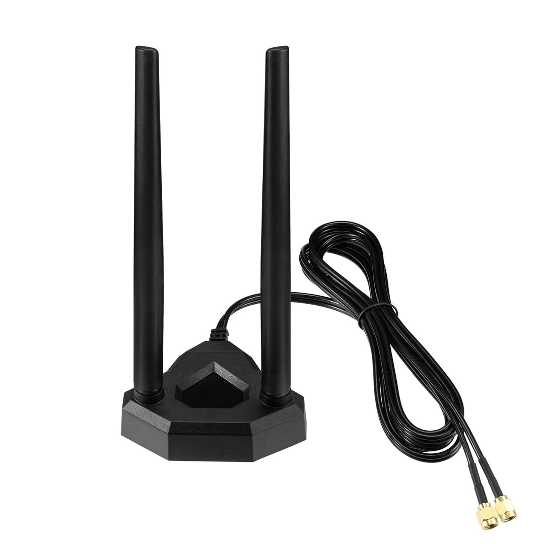 Eightwood Dualband-WLAN-Antenne, 2.4 GHz, 5 GHz, RP-SMA, WLAN-Antenne, magnetischer Sockel, 2 m, Ver