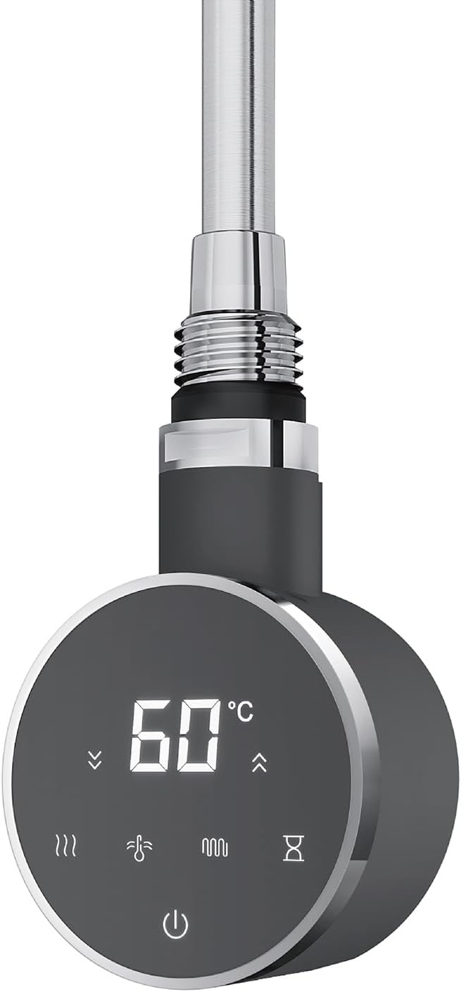 Heizstab 400W für Badheizkörper Elektrisch mit Thermostat, Vollbild Touch Bedienung, Einfach &amp; Effiz