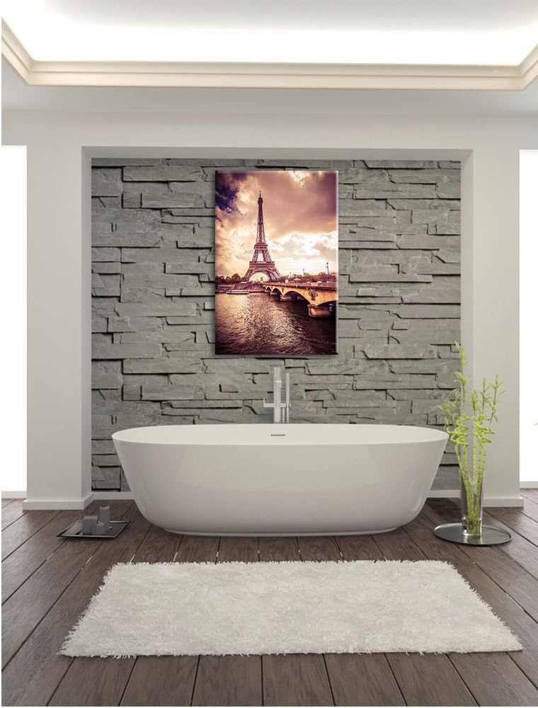 Eiffelturm in Paris, Format: 100x70 auf Leinwand, XXL riesige Bilder fertig gerahmt mit Keilrahmen,