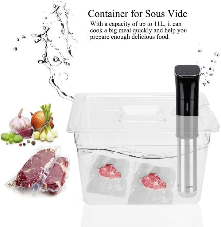 Sous Vide Behälter Mit Deckel, 11L zusammenklappbarer Sous Vide Behälter mit Deckel für Sous Vide Zi