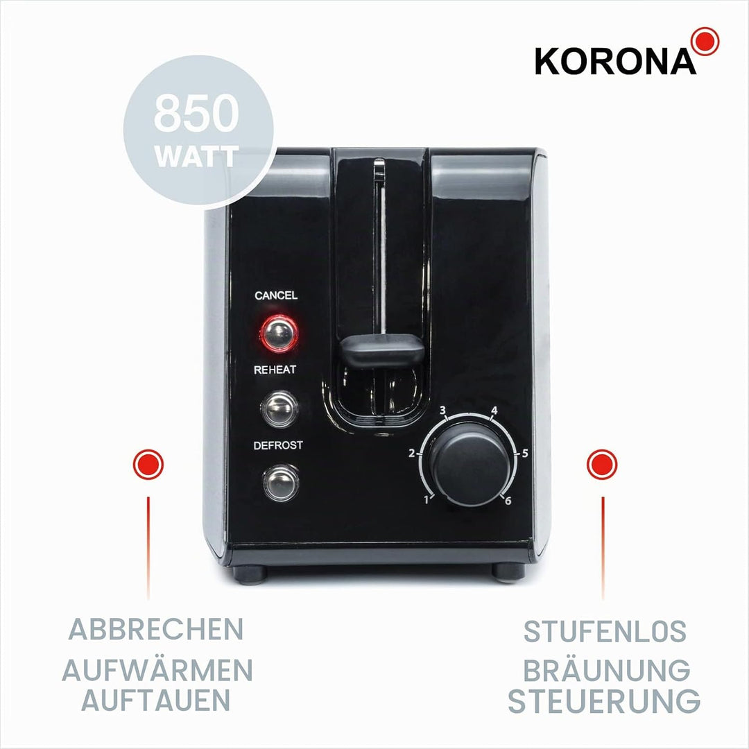 Korona 21250 Doppelschlitztoaster | Extra grosse Röstschlitze für American Sandwichtoasts | 4 wieder