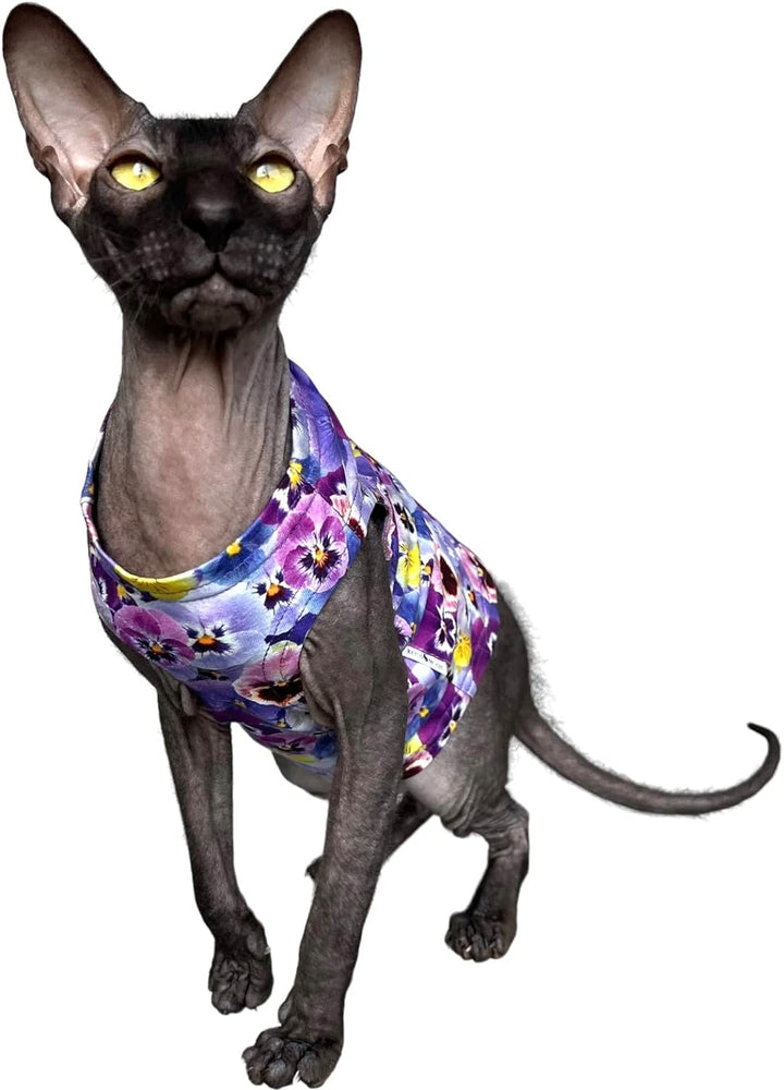 Kotomoda Katzen Kleidung Baumwolle Tank Stiefmьtterchen Sphynx Katzen (XS), XS