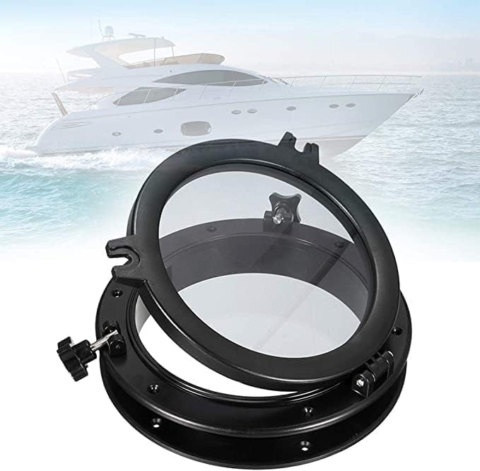 GAESHOW 26.5CM Marine Bullauge Runde schwarz Portlight Stalinit Fenster Universal für Boot Yacht Ers