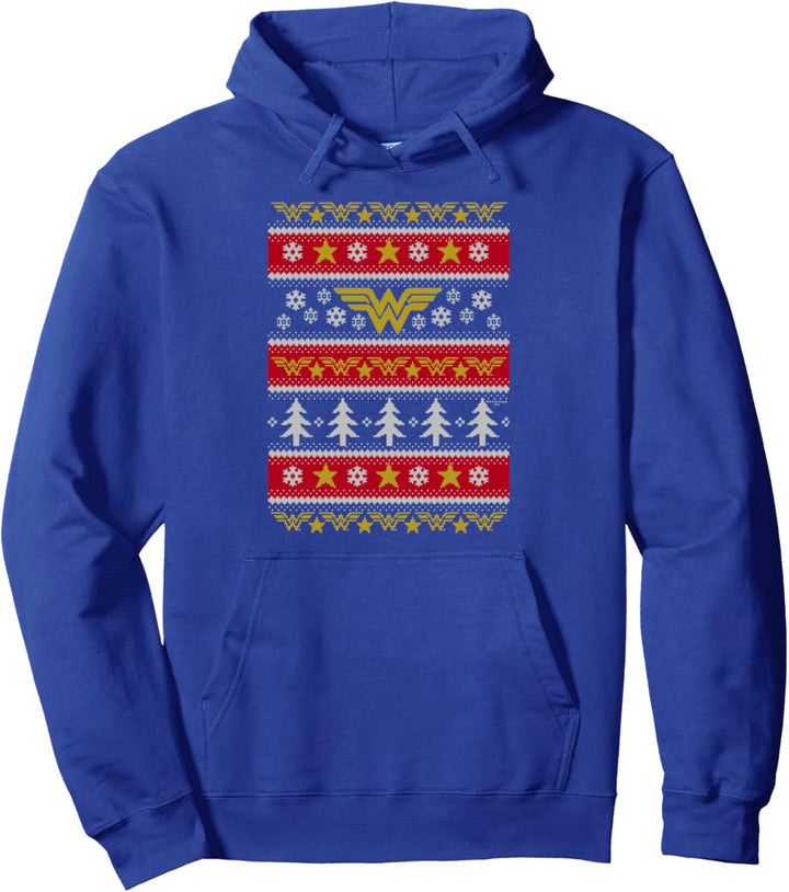 Wonder Woman Christmas Sweater Red Pattern Weihnachten Pullover Hoodie