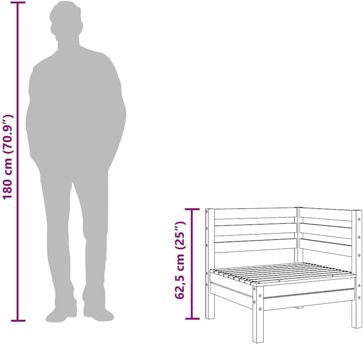 vidaXL Garten Ecksofas 2 STK., Modular Gartenmöbel, Sofa Lounge Sessel für Garten Terrasse Balkon, G