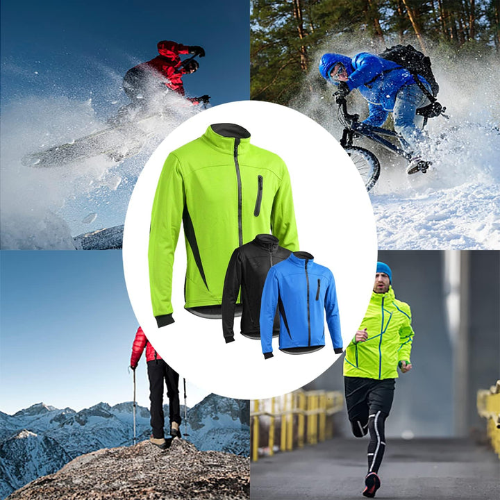 Herren Fahrradjacke Polarfleece-Futter Wasserdicht Winter Thermal Radjacke winddicht regenfest dicke