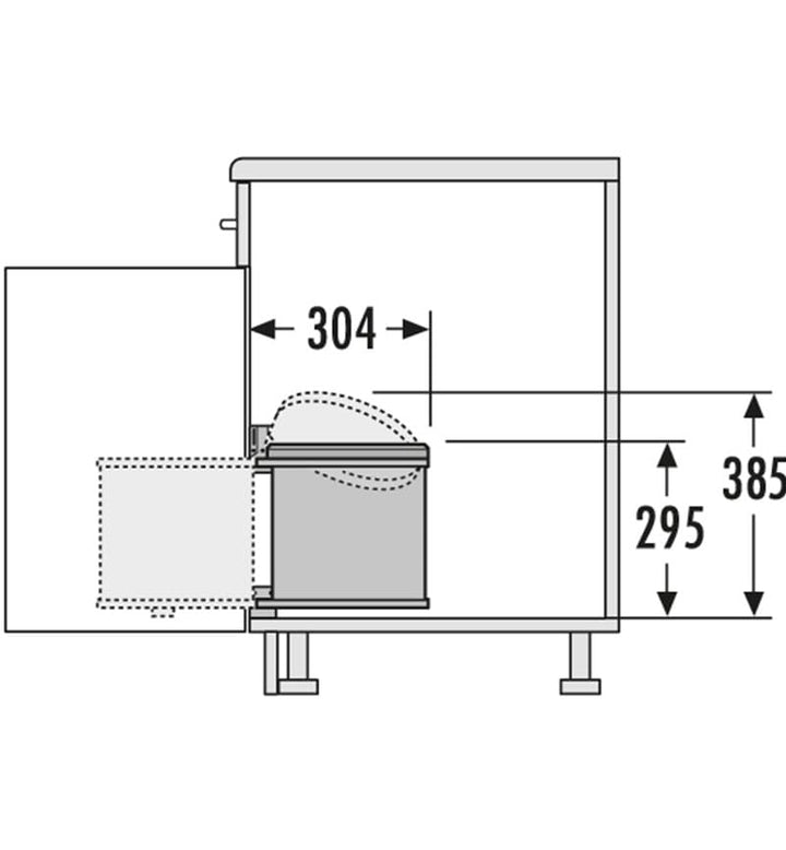 Hailo 351203 Mono Abfallsammler 12 Liter, edelstahl/schwarz A One