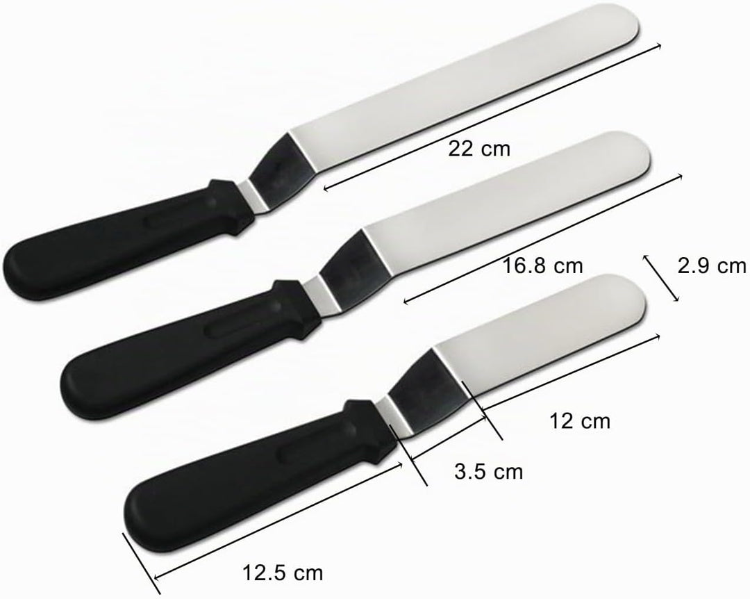 3 Stück Edelstahl-Winkelpalette-Set - Tortenstreich- und Teiler für professionelle Backwaren - Koch-