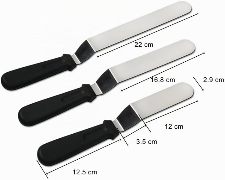 3 Stück Edelstahl-Winkelpalette-Set - Tortenstreich- und Teiler für professionelle Backwaren - Koch-