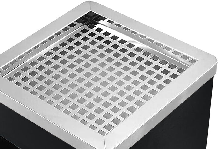Mülleimer mit Aschenbecher, Edelstahl, Mülleimer, elegantes Design, funktional, raffiniert, herausne