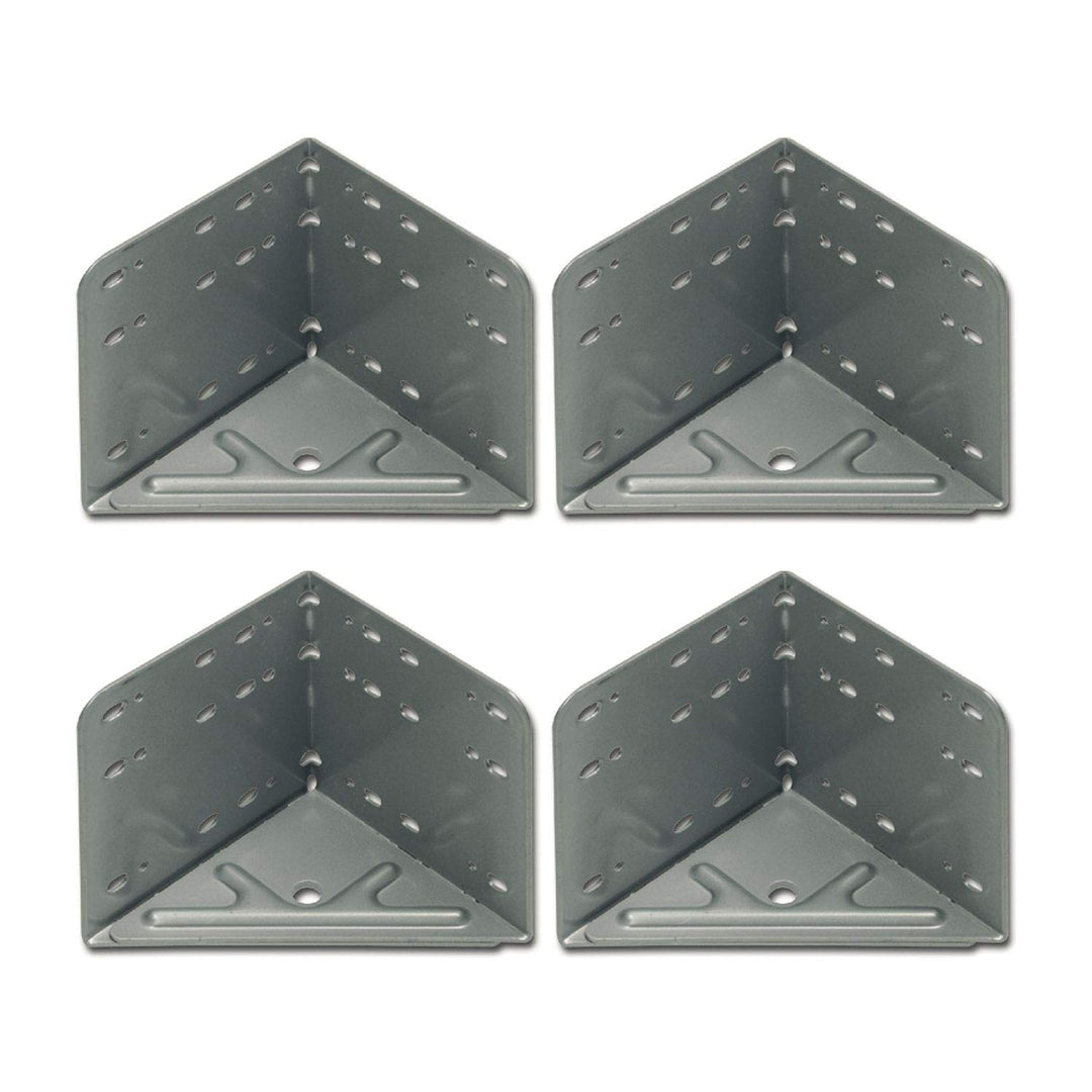 Bettwinkel Eckverbinder Stahl Winkel silbergrau, Mass: 115 x 115 x 133 mm, 4 Stück 4 Stk