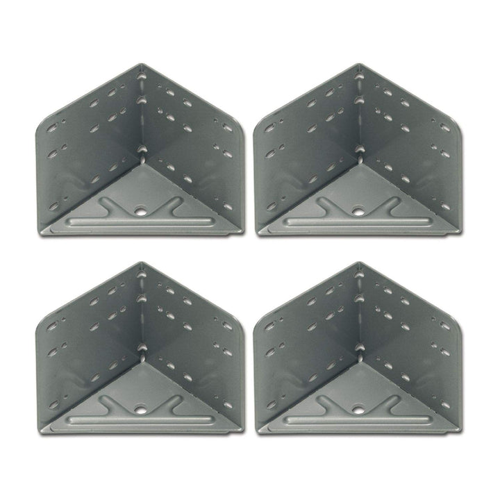 Bettwinkel Eckverbinder Stahl Winkel silbergrau, Mass: 115 x 115 x 133 mm, 4 Stück 4 Stk