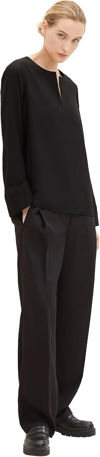 TOM TAILOR Damen Bluse 34 14482 - Deep Black, 34 14482 - Deep Black