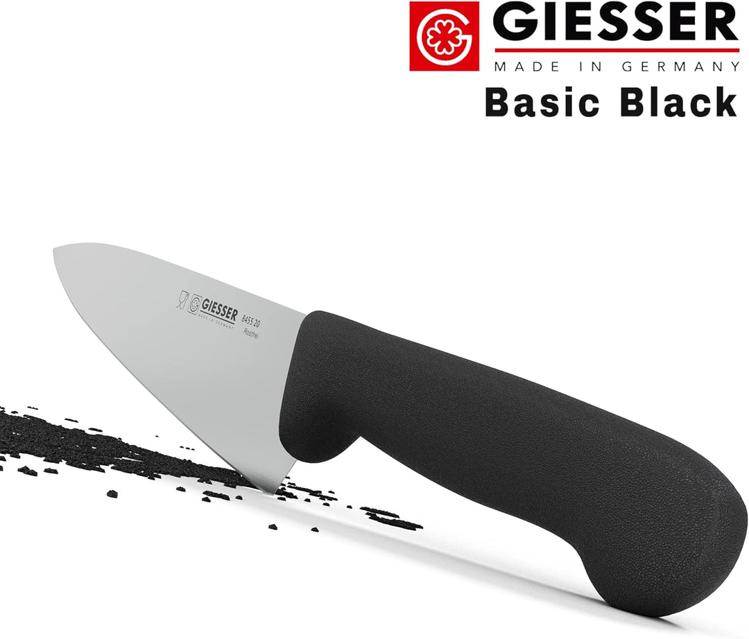 Giesser seit 1776 - Made in Germany - Kochmesser schwarz, Basic Black, Klinge 20 cm, rutschfest, Küc