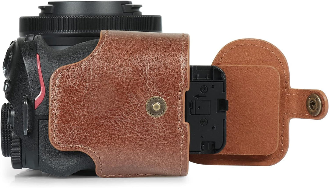 MegaGear Ever Ready Kameratasche aus echtem Leder, kompatibel mit Nikon Z30 (Braun), Braun