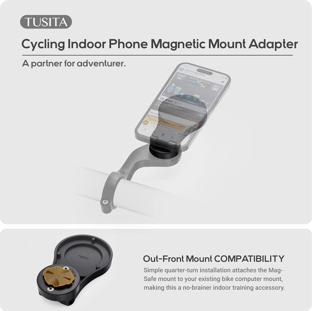 TUSITA Fahrrad Indoor Telefonhalterung Adapter für MagSafe Geräte Kompatibel mit Garmin Halterung