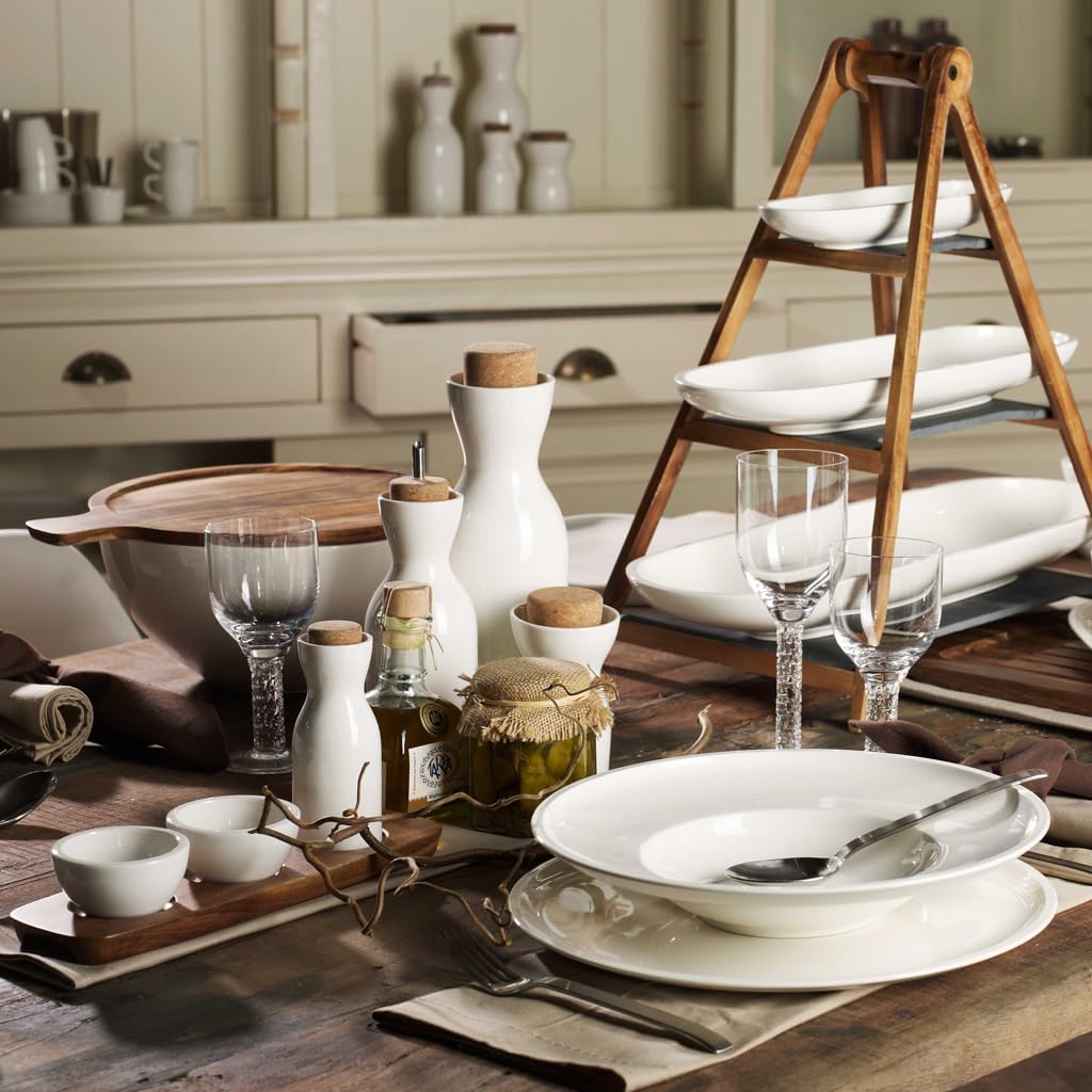 Villeroy &amp; Boch - Artesano Teller-Set, 6 tlg., Geschirr Set für 2 Personen, Premium Porzellan, Weis
