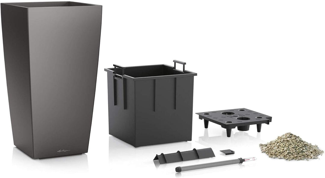 LECHUZA CUBICO Premium 30 silber metallic 18185 29.5x29.5x56.5 cm Silber Metallic, 29.5x29.5x56.5 cm