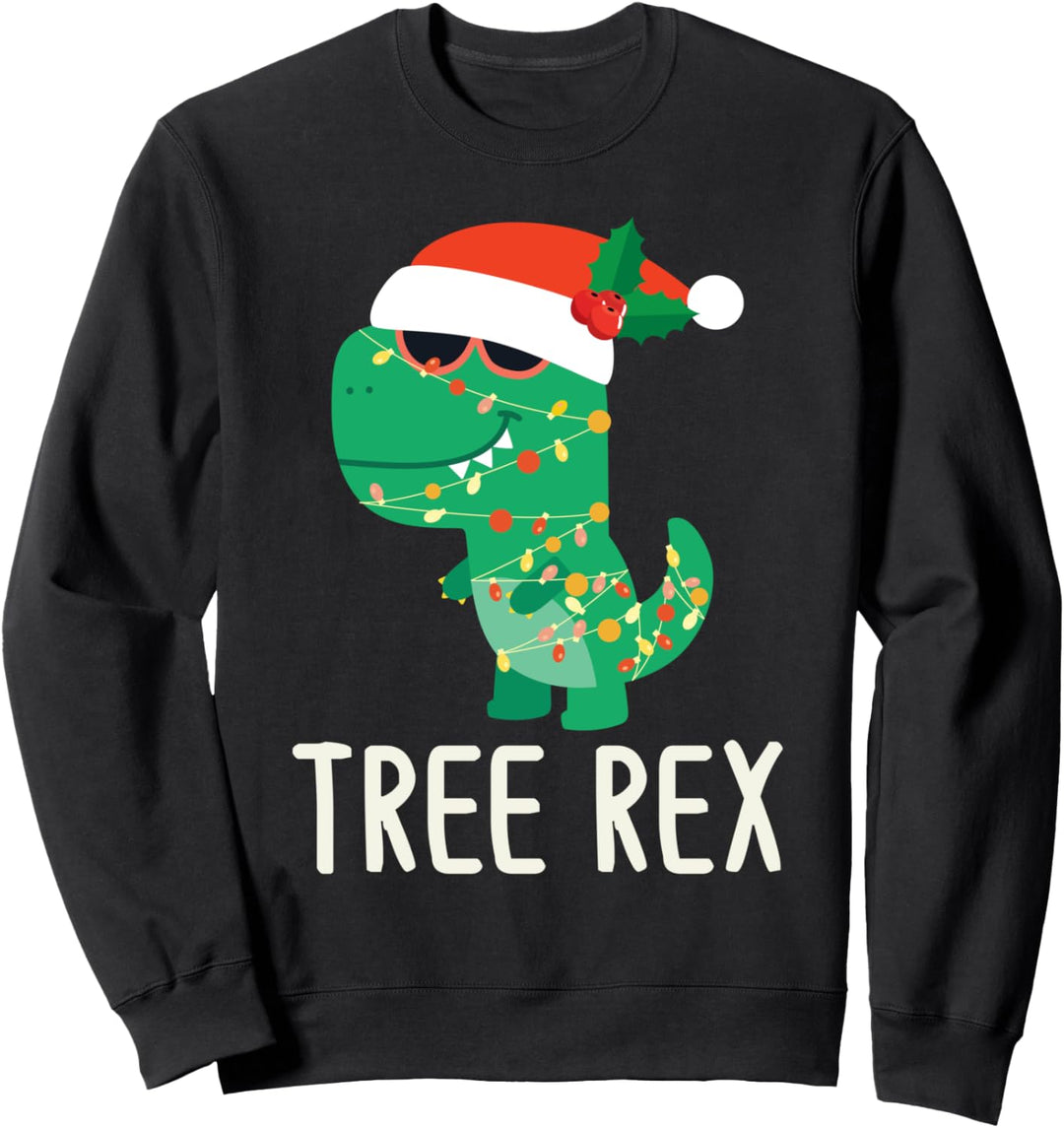 Dinosaurier TRex Schlafanzug – hässliche Weihnachtslichter – Tree Rex Sweatshirt