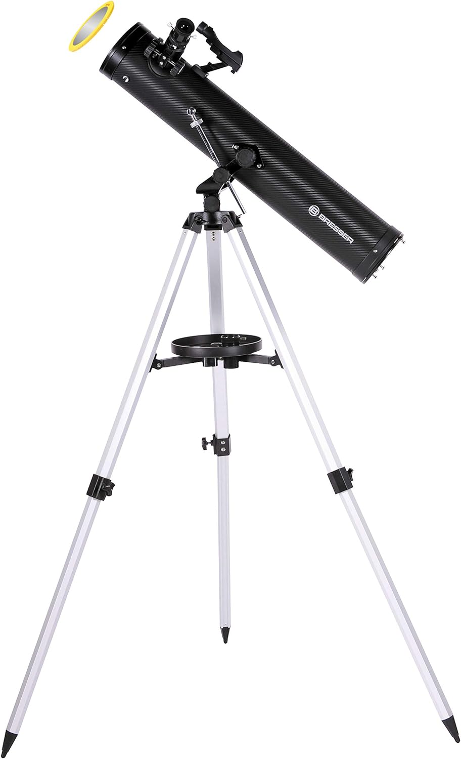 Bresser Spiegelteleskop Venus 76/700 Azimutal mit Smartphone Kamera Adapter und hochwertigem Objekti