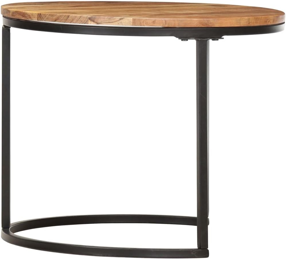 vidaXL 2X Akazienholz Massiv Satztisch Couchtisch Beistelltisch Kaffeetisch Sofatisch Holztisch Tisc