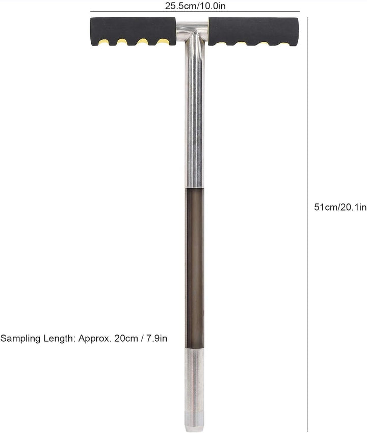 Wakects Soil Sampler Sonde 51 cm, Edelstahl-Bodenprobe, T-Style Griff, Sampler für Bodensonde für Go