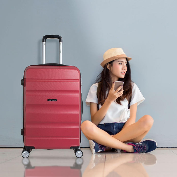 ITACA - 3er Hartschalen Kofferset 55/65/75 cm ABS. 4 Rollen. Robuster und Leichter. Hängeschloss. Kl