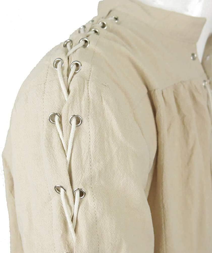 BaronHong Herren Piratenhemd Wikinger Steampunk Retro Renaissance Mittelalter Gothic Viktorianisch H