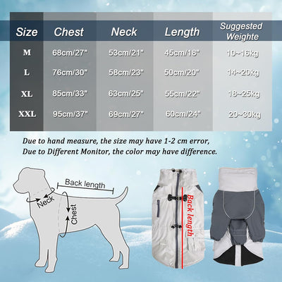 Winter Hundemantel mit Geschirrschnalle, Winddichte wasserdichte Hundefleecejacke, Weicher Fleece Pu