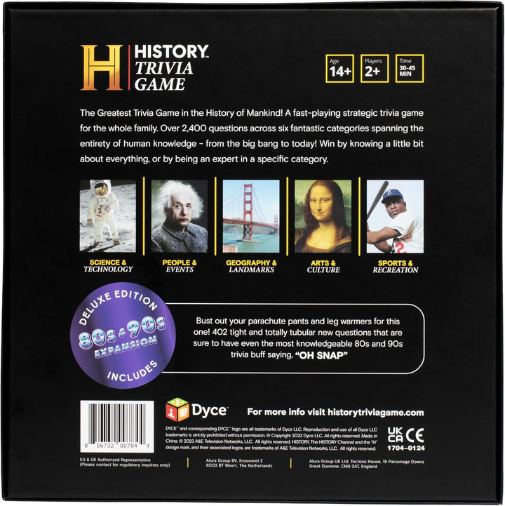 History Channel Trivia Board Game Deluxe Edition with 80s & 90s Expansion Pack - 2400+ General Knowl