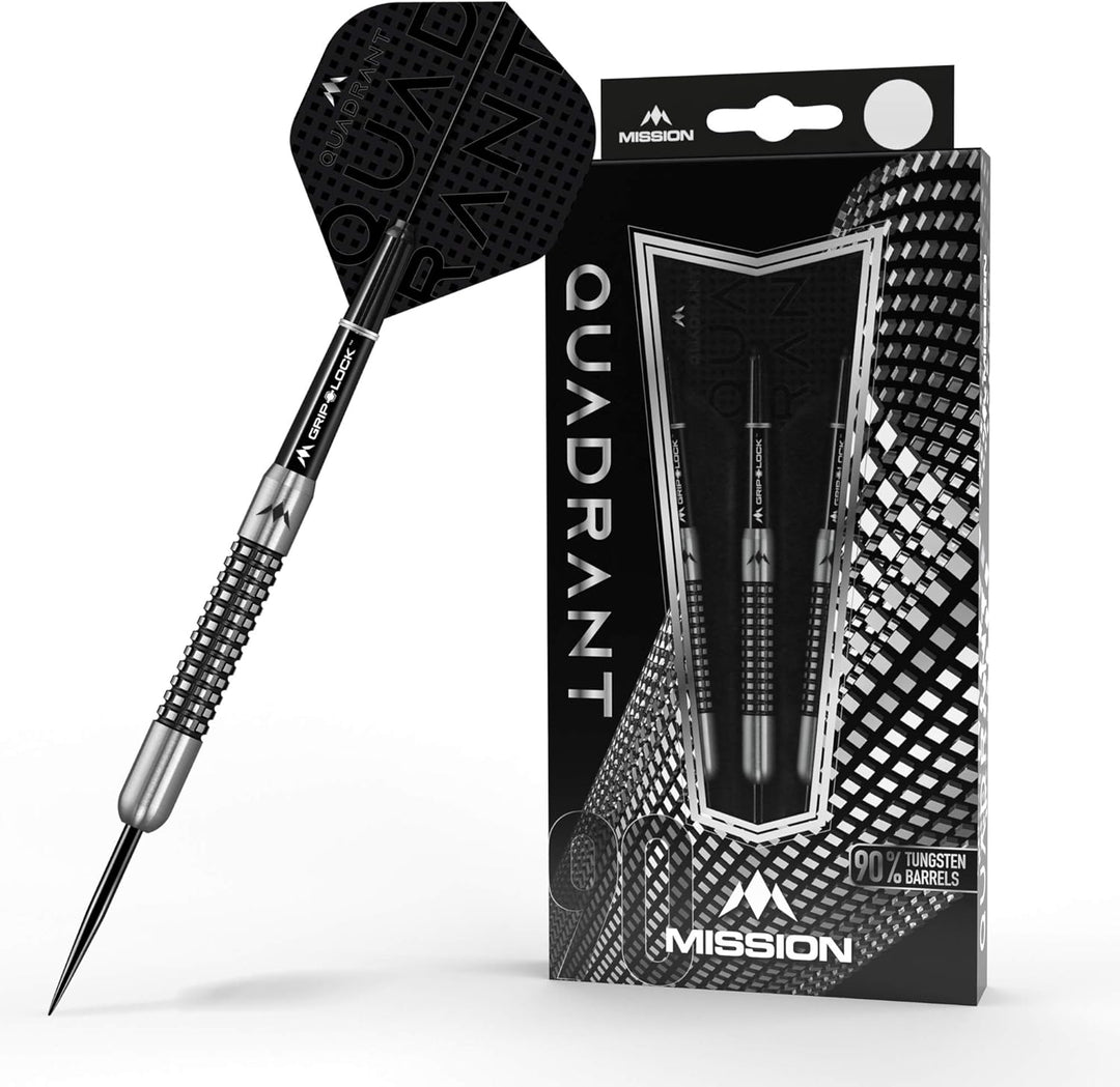 Mission Quadrant-Dartpfeile, Stahlspitze, schwarzes Titan M1 24 g, M1 24 g