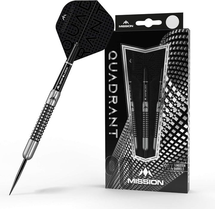Mission Quadrant-Dartpfeile, Stahlspitze, schwarzes Titan M1 24 g, M1 24 g