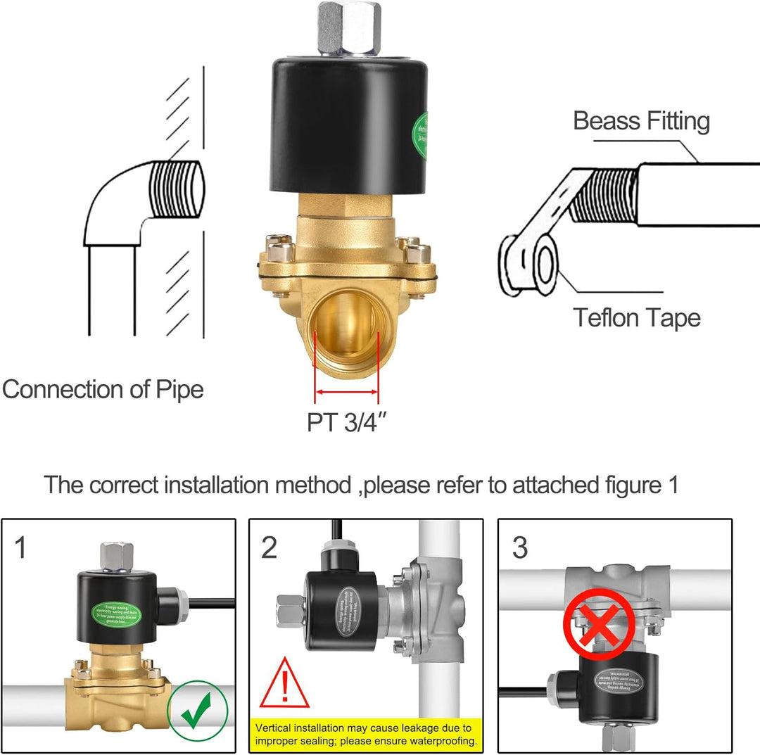 Heschen Messing Elektrisches Magnetventil, 2W-200-20KJ, PT3/4'' Anschluss, AC220V, Direktwirkung Was