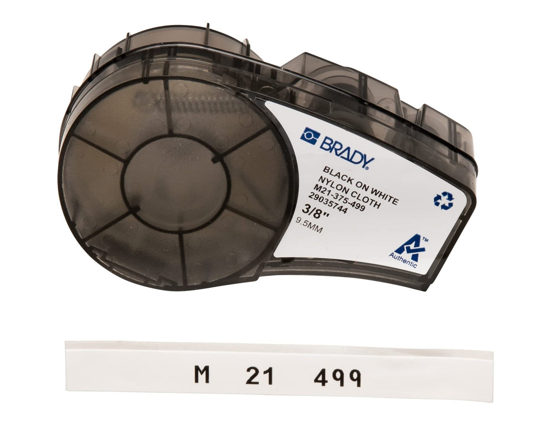 Brady Black on White 4,87m x 9,53mm Nylon, M21-375-499 (Nylon) Etikett Nylongewebe - Schwarz auf Wei