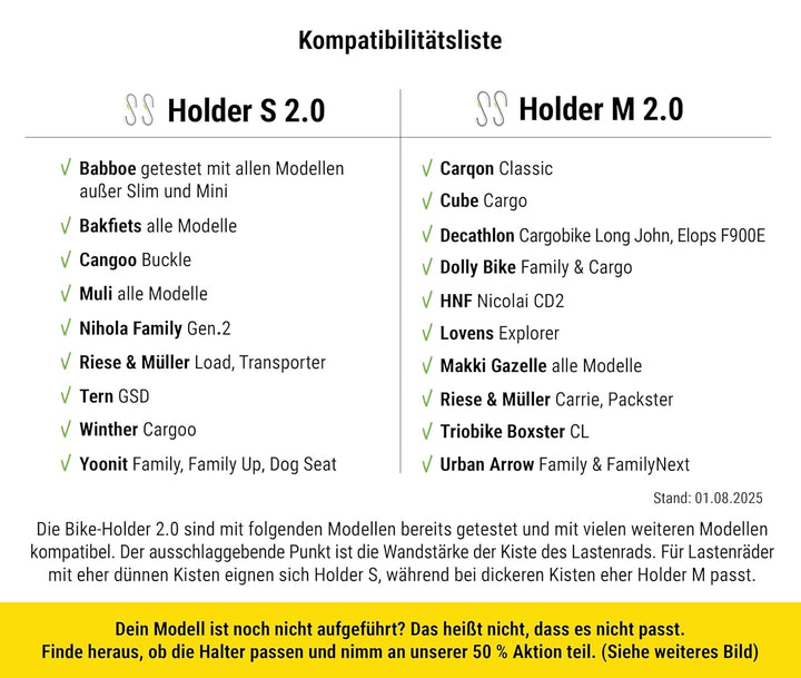 Frank Bike Holder M 2.0 – 4X Halterung für Kinderfahrrad & Laufrad am Lastenrad | kompatibel mit Urb