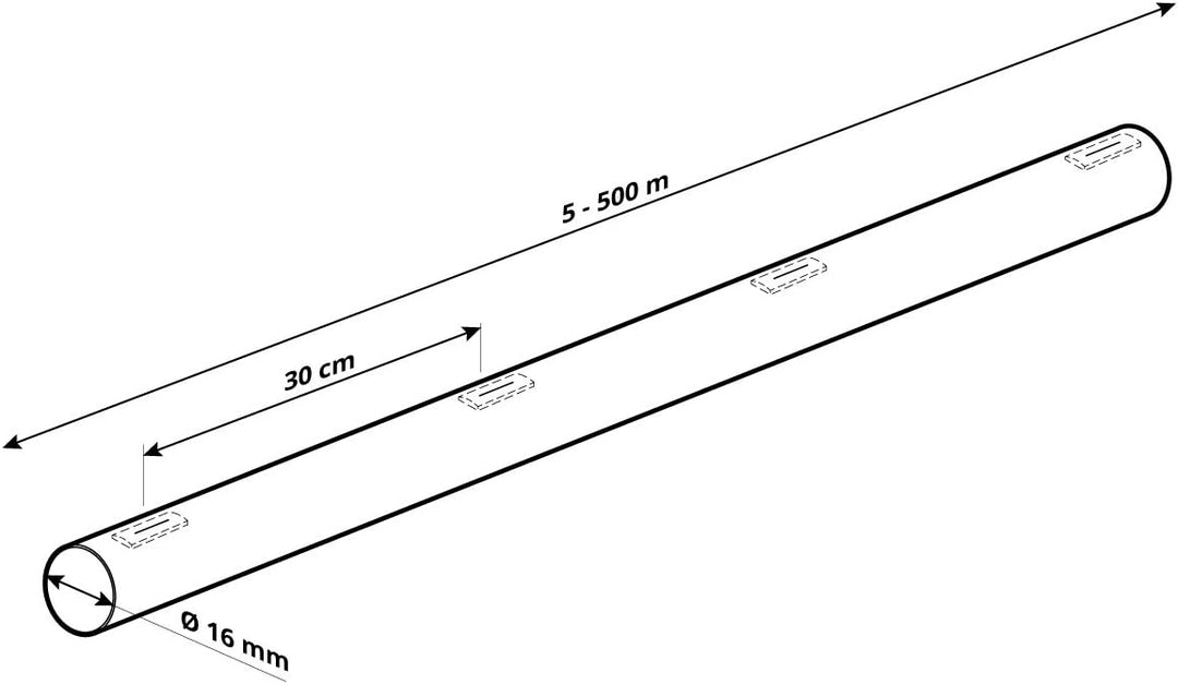 HOLZBRINK Tropfschlauch 5/8" 16mm zur Bewässerung Perlschlauch selbstreinigend, für jedes Gefälle, A