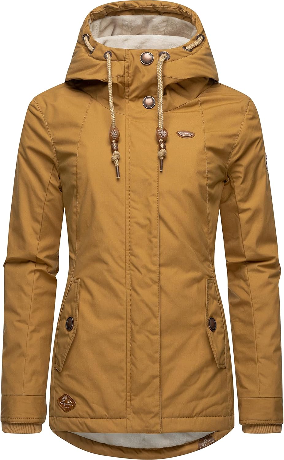 Ragwear Damen warme Winterjacke kurz mit Kapuze Monade XS-6XL XL Camel22, XL Camel22