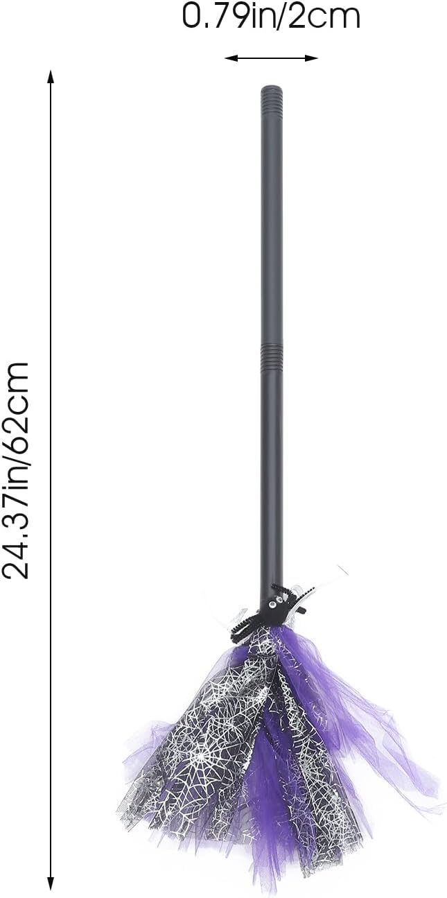 FOMIYES Kinderbesen Halloween Hexenbesen Hexenbesen Kinder Reisigbesen (Violett), Violett