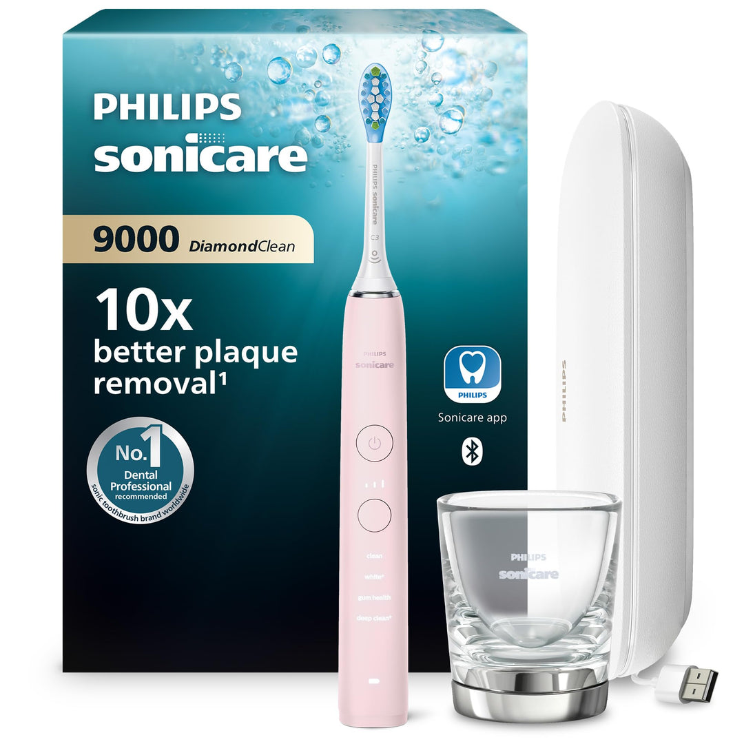 Philips DiamondClean Elektrische Zahnbürste - Schallzahnbürste mit 4 Putzprogrammen, Timer, Rosa, 1